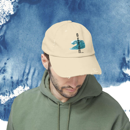 Ocean Vibes Unisex Distressed Cap