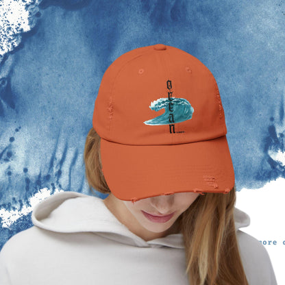 Ocean Vibes Unisex Distressed Cap