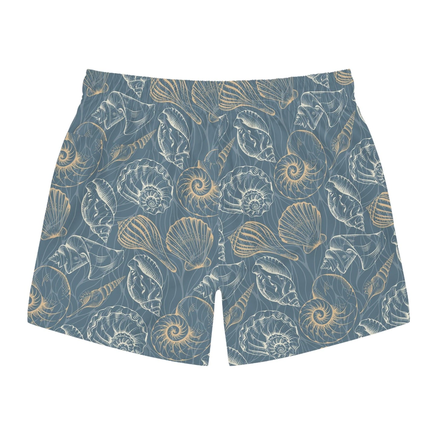 Beach-Ready Swim Trunks with Nautical Shell Print