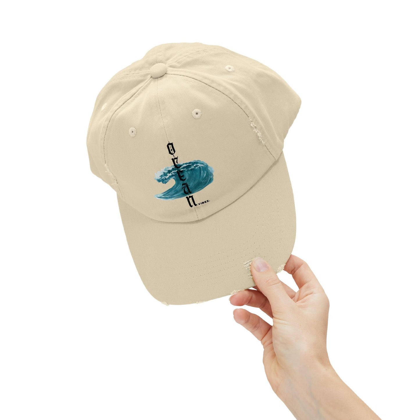 Ocean Vibes Unisex Distressed Cap