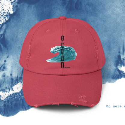 Ocean Vibes Unisex Distressed Cap