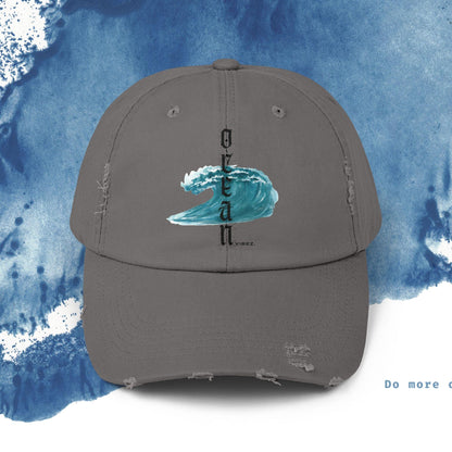 Ocean Vibes Unisex Distressed Cap