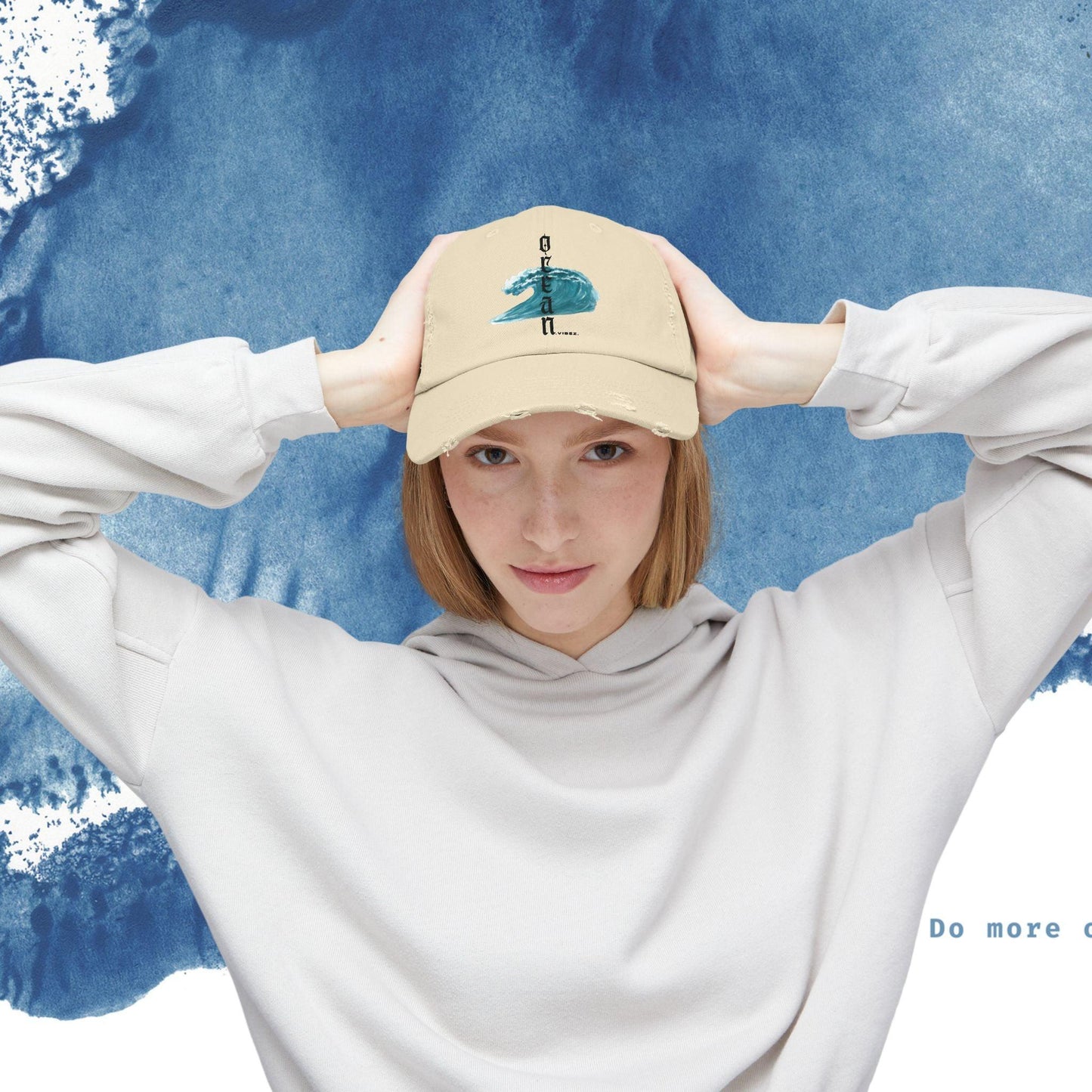 Ocean Vibes Unisex Distressed Cap