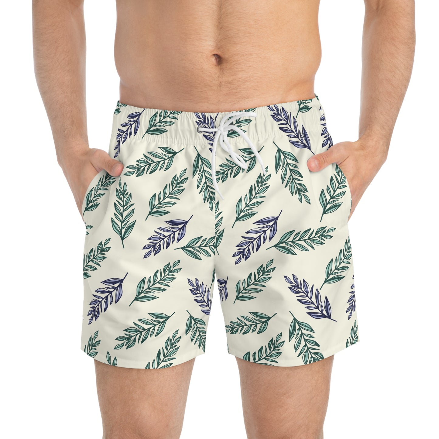 Tropical Leaf Swim Trunks - Stylish Beachwear for Summer Adventures