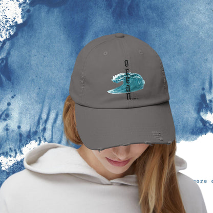 Ocean Vibes Unisex Distressed Cap