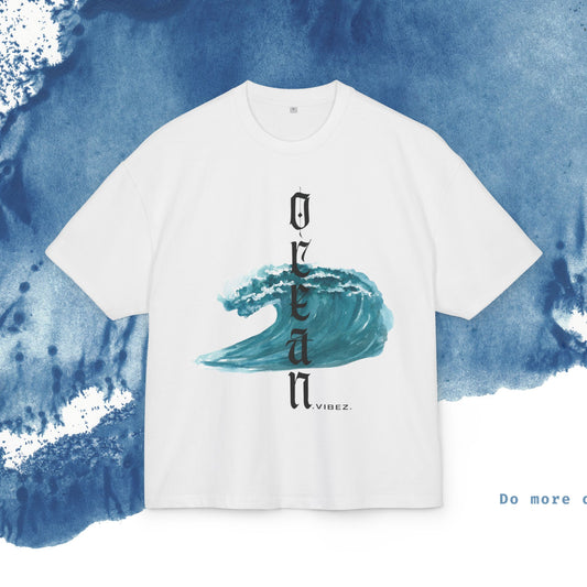 Ocean Vibes Unisex Box Tee - Wave Graphic T-Shirt